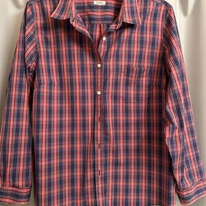 LL Bean Women’s Red and Blue Plaid Shirt